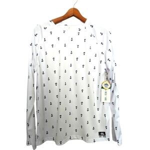 TENTH + OCEAN Nautical Long‎ Sleeve Shirt Medium White and Blue